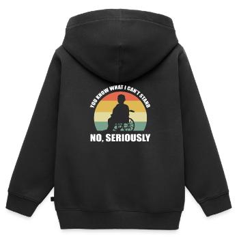 Rollstuhl - Kinder Premium Organic Zip Hoodie - Schwarz - Hinten - AI Model Kid Male (0cm)
