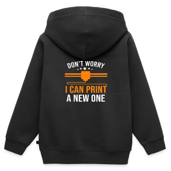 3D Druck Drucken Prototyp - Kinder Premium Organic Zip Hoodie - Schwarz - Hinten - AI Model Kid Male (0cm)