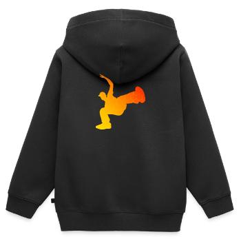 Hiphop Hip Hop Breakdance Homme Bgirl Bboy - Sweat Premium à capuche zippé enfant bio - noir - Dos - AI Model Kid Male (0cm)