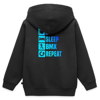 Vélo Vélo Hommes bmx Femmes vélo bmx - Sweat Premium à capuche zippé enfant bio - noir - Dos - AI Model Kid Male (0cm)