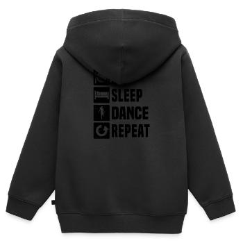 Shuffle Dance Shuffle Garçon Femmes Hommes - Sweat Premium à capuche zippé enfant bio - noir - Dos - AI Model Kid Male (0cm)