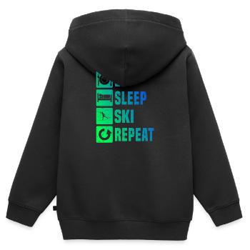Ski de fond Patinage Ski de fond Patinage Classique de fond - Sweat Premium à capuche zippé enfant bio - noir - Dos - AI Model Kid Male (0cm)