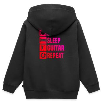 Guitar Gitarrenspieler akustische gitarre - Kinder Premium Organic Zip Hoodie - Schwarz - Hinten - AI Model Kid Male (0cm)