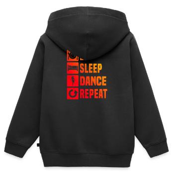Hommes Shuffel Dance Shuffle Girl Femmes - Sweat Premium à capuche zippé enfant bio - noir - Dos - AI Model Kid Male (0cm)