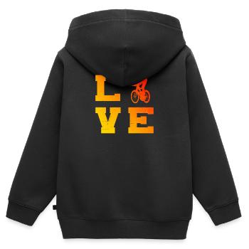 Cyclistes de route Vélo de route Hommes Vélo de route Cyclisme de route Cyclisme de route - Sweat Premium à capuche zippé enfant bio - noir - Dos - AI Model Kid Male (0cm)