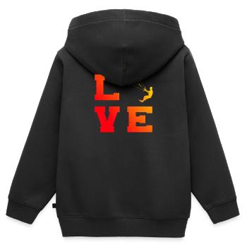 Kitesurf Kitesurf Femmes Kitesurf Kitesurf Kitesurf - Sweat Premium à capuche zippé enfant bio - noir - Dos - AI Model Kid Male (0cm)