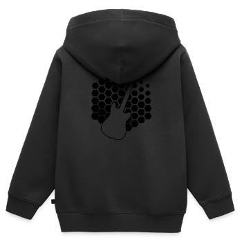 Guitariste Guitariste Guitariste Guitariste Guitare Homme - Sweat Premium à capuche zippé enfant bio - noir - Dos - AI Model Kid Male (0cm)