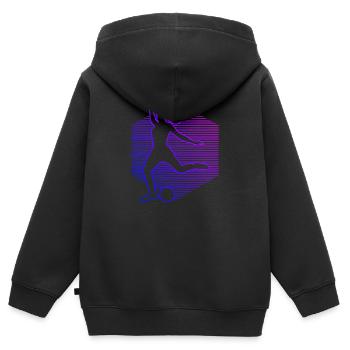 Fussballspielen Herren Fussballer Fussballspieler - Kinder Premium Organic Zip Hoodie - Schwarz - Hinten - AI Model Kid Male (0cm)