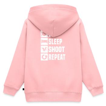 Joueurs de paintball féminins masculins Jeux de paintball - Sweat Premium à capuche zippé enfant bio - rose - Dos - AI Model Kid Female (0cm)