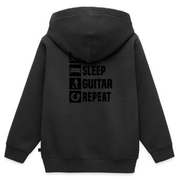 akustische gitarre Egitarre Damen E-gitarre - Kinder Premium Organic Zip Hoodie - Schwarz - Hinten - AI Model Kid Male (0cm)