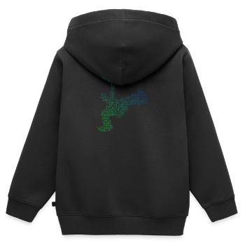 Femmes Hommes Bboy Hip Hop Breakdance Bgirl - Sweat Premium à capuche zippé enfant bio - noir - Dos - AI Model Kid Male (0cm)