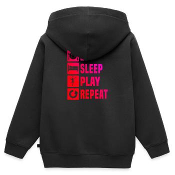 Herren Faustballspieler Faustballspielen Fistball - Kinder Premium Organic Zip Hoodie - Schwarz - Hinten - AI Model Kid Male (0cm)