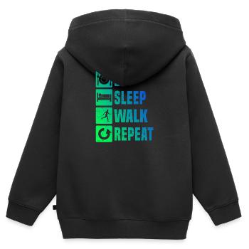 Herren Nordic Walker Walking Walker Nordic Walking - Kinder Premium Organic Zip Hoodie - Schwarz - Hinten - AI Model Kid Male (0cm)