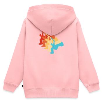 Bboy Breakdance Hommes Hiphop Break Dance - Sweat Premium à capuche zippé enfant bio - rose - Dos - AI Model Kid Female (0cm)