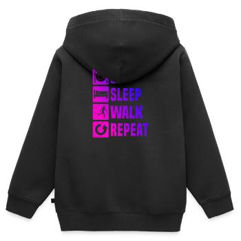 Herren Walken Walker Nordic Walker Damen Walking - Kinder Premium Organic Zip Hoodie - Schwarz - Hinten - AI Model Kid Male (0cm)