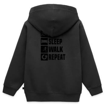 Walking Herren Damen Nordic Walker Walken - Kinder Premium Organic Zip Hoodie - Schwarz - Hinten - AI Model Kid Male (0cm)
