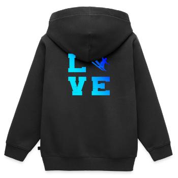 Slopestyle Ski Jumping Freestyle Ski Herren - Kinder Premium Organic Zip Hoodie - Schwarz - Hinten - AI Model Kid Male (0cm)
