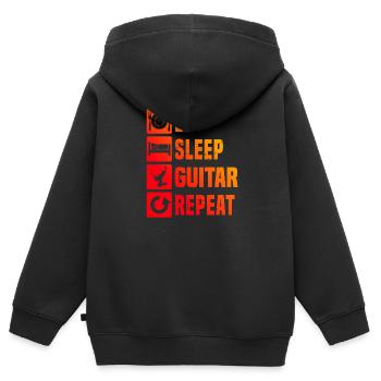 Gitarrenspieler Guitar akustische gitarre - Kinder Premium Organic Zip Hoodie - Schwarz - Hinten - AI Model Kid Male (0cm)