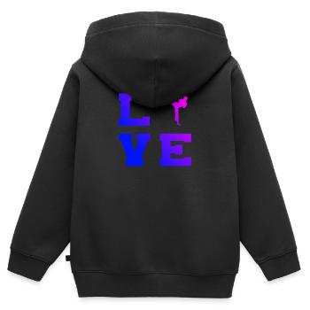 Kickboxing Kickboxer Hommes Kickboxing Kickboxing - Sweat Premium à capuche zippé enfant bio - noir - Dos - AI Model Kid Male (0cm)