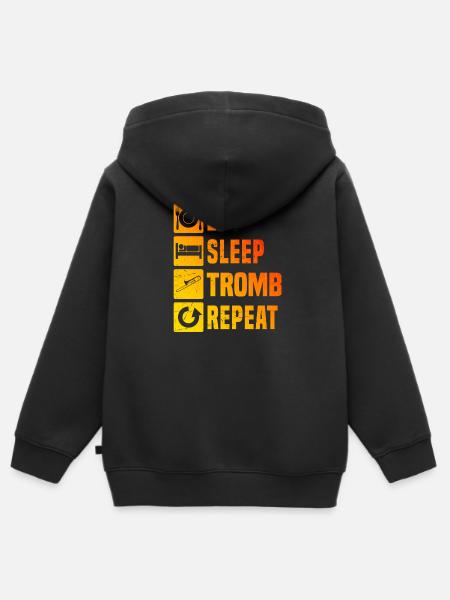 Trombone Trombone Jazz Trombone Jazz Tromboniste - Sweat Premium à capuche zippé enfant bio - noir