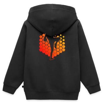 Muay Thai Femmes Boxe Thaï Boxeur Thaï Boxe Thaï - Sweat Premium à capuche zippé enfant bio - noir - Dos - AI Model Kid Male (0cm)