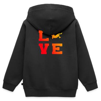 Escalade Bloc Femmes Bloc Bloc Bloc Bloc Bloc - Sweat Premium à capuche zippé enfant bio - noir - Dos - AI Model Kid Male (0cm)