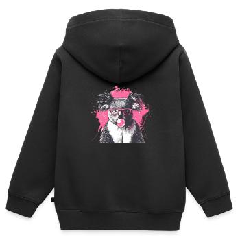 Koala mit Sonnenbrille Bubblegum für einen - Kinder Premium Organic Zip Hoodie - Schwarz - Hinten - AI Model Kid Male (0cm)