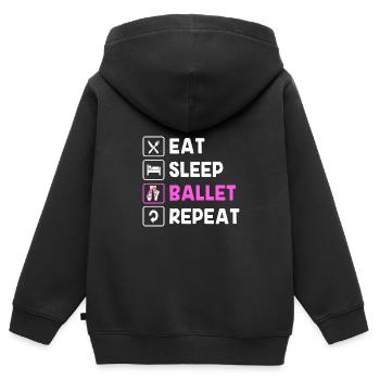 Danseuse de ballet - Sweat Premium à capuche zippé enfant bio - noir - Dos - AI Model Kid Male (0cm)