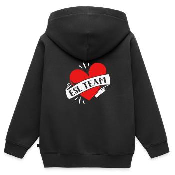 Professeur d’anglais Professeur d’anglais - Sweat Premium à capuche zippé enfant bio - noir - Dos - AI Model Kid Male (0cm)