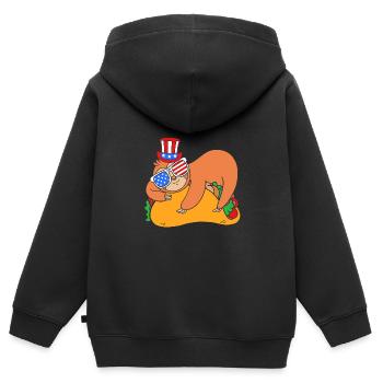 Faultier Faulheit Faulenzer Morgenmuffel Taco - Kinder Premium Organic Zip Hoodie - Schwarz - Hinten - AI Model Kid Male (0cm)