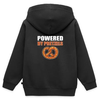 bretzel - Sweat Premium à capuche zippé enfant bio - noir - Dos - AI Model Kid Male (0cm)