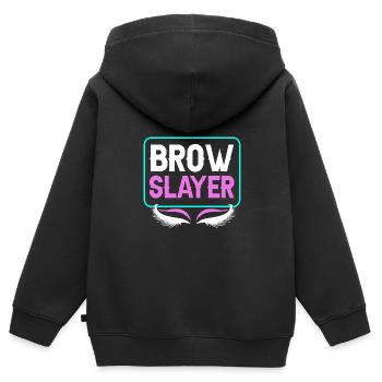Kosmetikerin - Kinder Premium Organic Zip Hoodie - Schwarz - Hinten - AI Model Kid Male (0cm)
