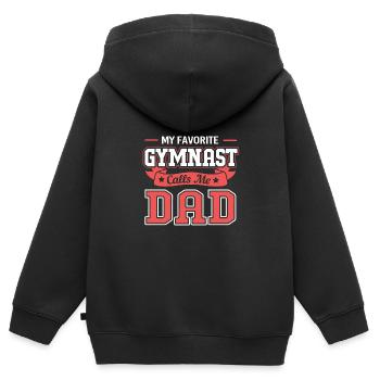 Athlétisme - Sweat Premium à capuche zippé enfant bio - noir - Dos - AI Model Kid Male (0cm)