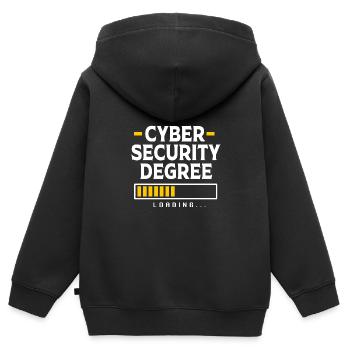 Cybersecurity Cyber Programmer Hacker - Kids Premium Organic Zip-up Hoodie - black - Back - AI Model Kid Male (0cm)