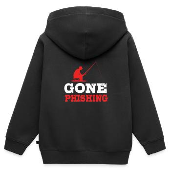 Cybersecurity Cyber Programmer Hacker - Kids Premium Organic Zip-up Hoodie - black - Back - AI Model Kid Male (0cm)