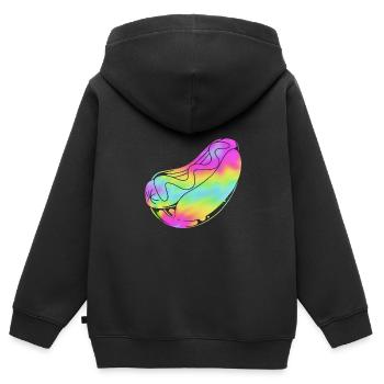 Hot Dog Imbiss - Kinder Premium Organic Zip Hoodie - Schwarz - Hinten - AI Model Kid Male (0cm)
