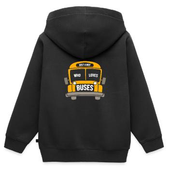 Schulbusfahrer Schulbus - Kinder Premium Organic Zip Hoodie - Schwarz - Hinten - AI Model Kid Male (0cm)