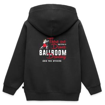 Valse Danse de couple - Sweat Premium à capuche zippé enfant bio - noir - Dos - AI Model Kid Male (0cm)