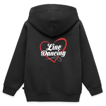 Linedance - Kinder Premium Organic Zip Hoodie - Schwarz - Hinten - AI Model Kid Male (0cm)