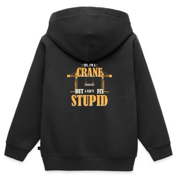 Kranführer Kran - Kinder Premium Organic Zip Hoodie - Schwarz - Hinten - AI Model Kid Male (0cm)