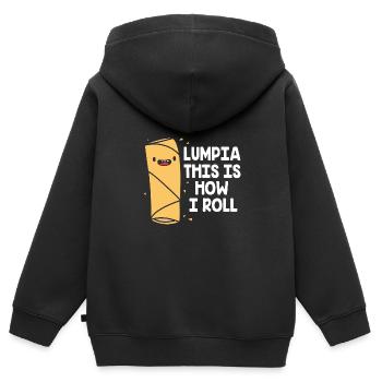 Philippinisch Philippinen - Kinder Premium Organic Zip Hoodie - Schwarz - Hinten - AI Model Kid Male (0cm)