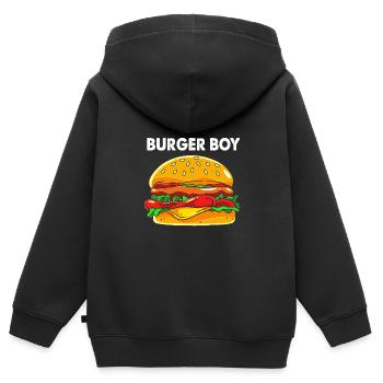 Cheeseburger Burger - Kinder Premium Organic Zip Hoodie - Schwarz - Hinten - AI Model Kid Male (0cm)
