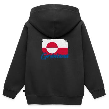 Grönland Kalaallit Nunaat Dänisch Insel - Kinder Premium Organic Zip Hoodie - Schwarz - Hinten - AI Model Kid Male (0cm)