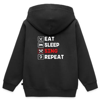 Karaoke - Kinder Premium Organic Zip Hoodie - Schwarz - Hinten - AI Model Kid Male (0cm)