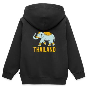 Thaïlande - Sweat Premium à capuche zippé enfant bio - noir - Dos - AI Model Kid Male (0cm)