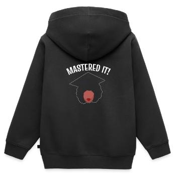 Master Studium Abschlussfeier - Kinder Premium Organic Zip Hoodie - Schwarz - Hinten - AI Model Kid Male (0cm)