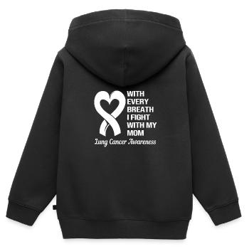 Poumon survivant du cancer du poumon - Sweat Premium à capuche zippé enfant bio - noir - Dos - AI Model Kid Male (0cm)