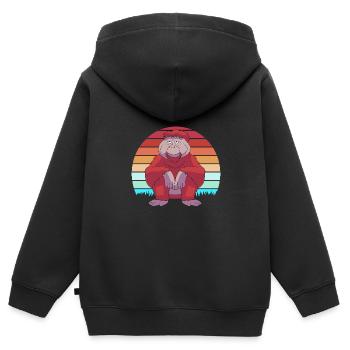 Orang Utan - Kinder Premium Organic Zip Hoodie - Schwarz - Hinten - AI Model Kid Male (0cm)