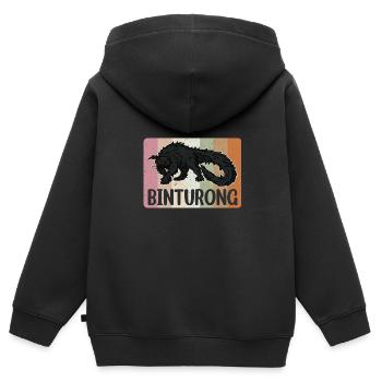 Binturong Zoologie Bärenkatze Natur Biologie - Kinder Premium Organic Zip Hoodie - Schwarz - Hinten - AI Model Kid Male (0cm)
