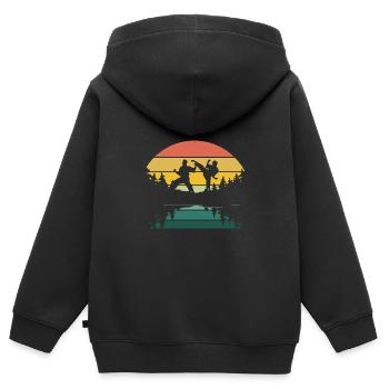 Jiu Jitsu Selbstverteidigung - Kinder Premium Organic Zip Hoodie - Schwarz - Hinten - AI Model Kid Male (0cm)